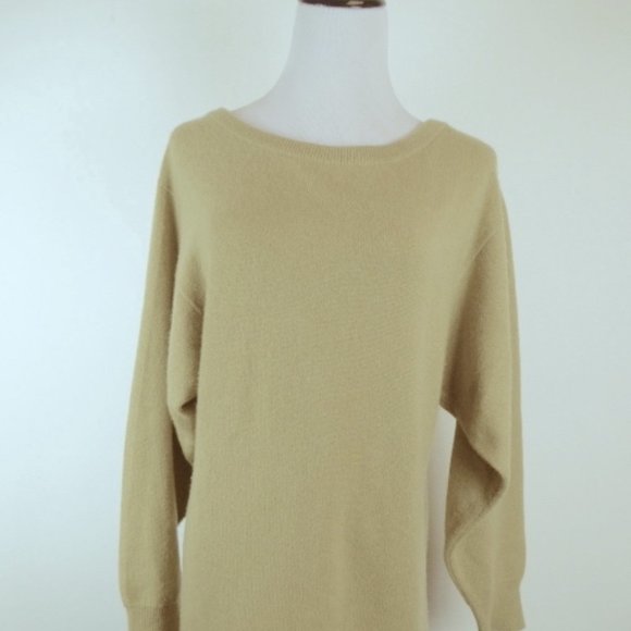 MICHAEL KORS camel Scotland Cashmere tunic sweater Lyle & Scott M long - Picture 1 of 6